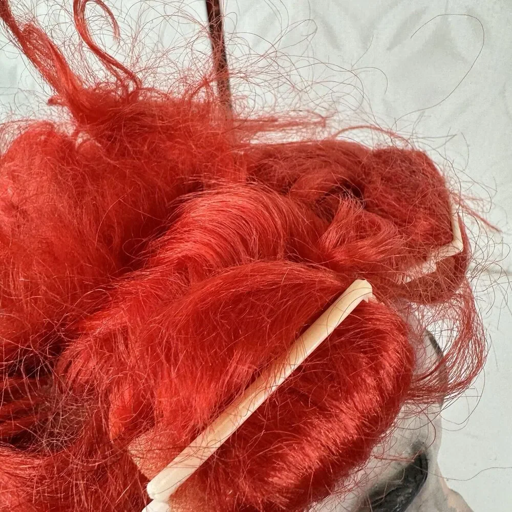 Topstone Woman With Red Hair & Curlers Rubber Mask Vintage‎ Has Holes And Tears